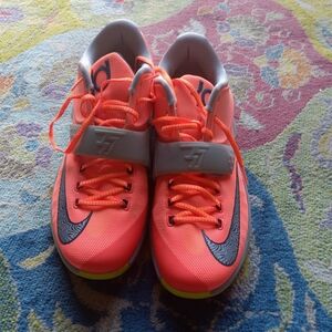Nike Kids Orange and Gray Sneakers